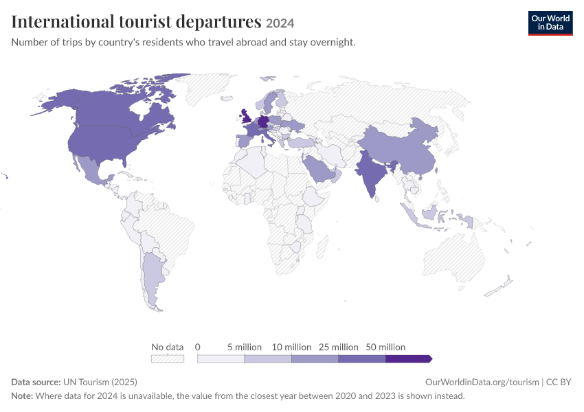 A thumbnail of the "International tourist departures" chart